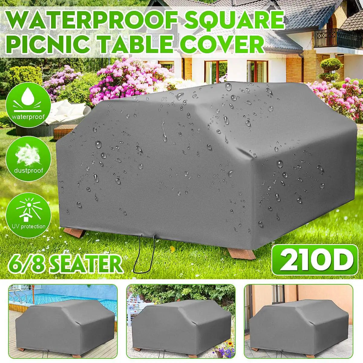 Outdoor Furniture Fabric Waterproof - Toalha de Mesa Elástica e Capa