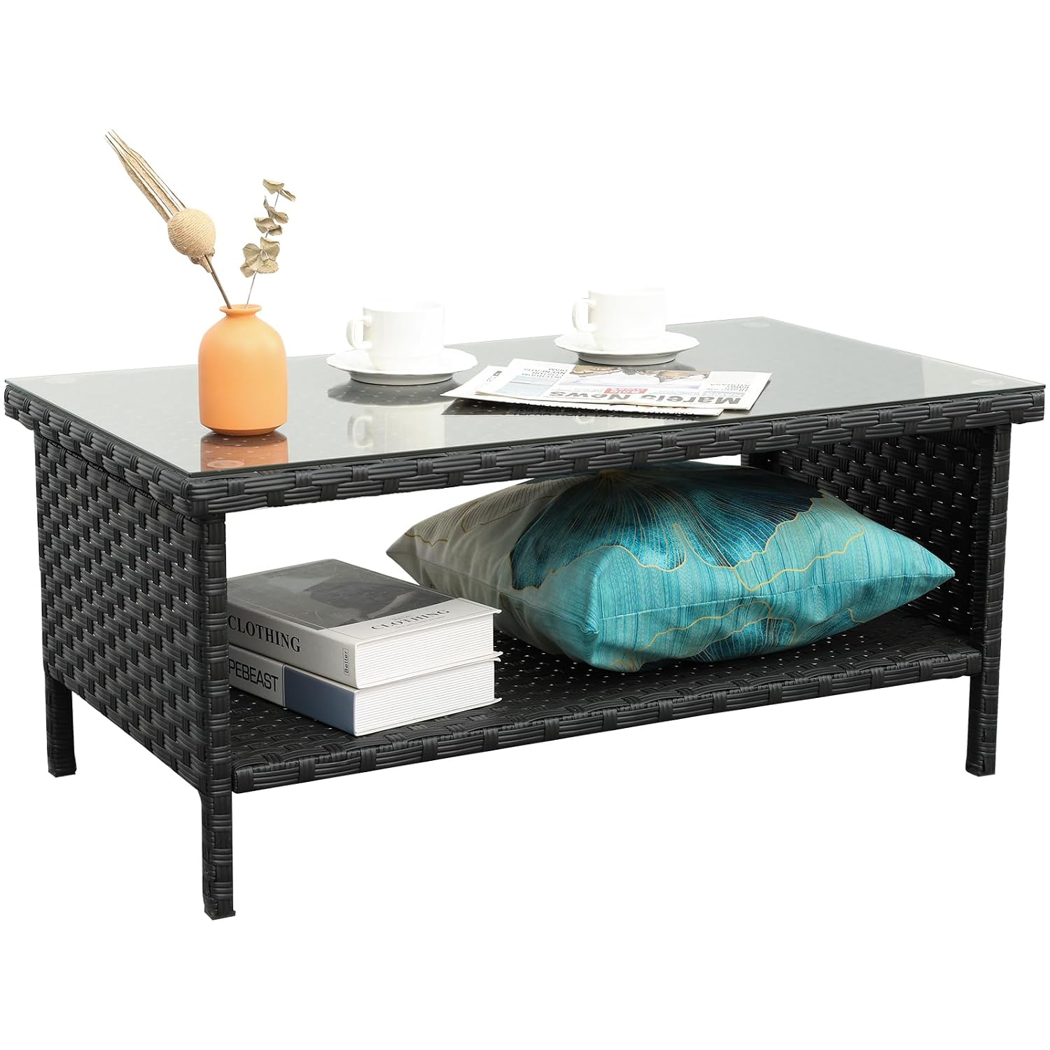Outdoor Furniture With Storage - Mesa de Café de Vime para