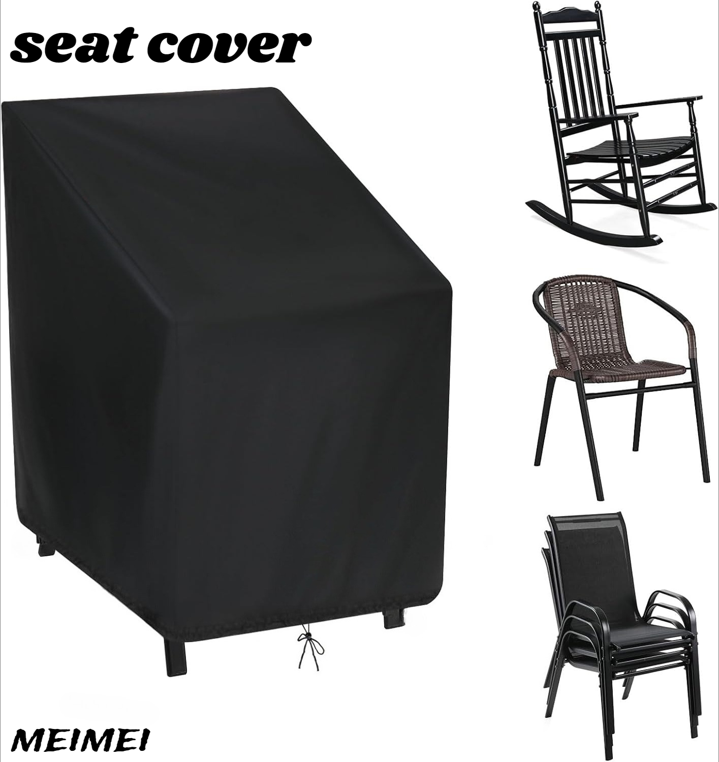 Outdoor Furniture With Storage - Cadeira empilhada capa de poeira saco