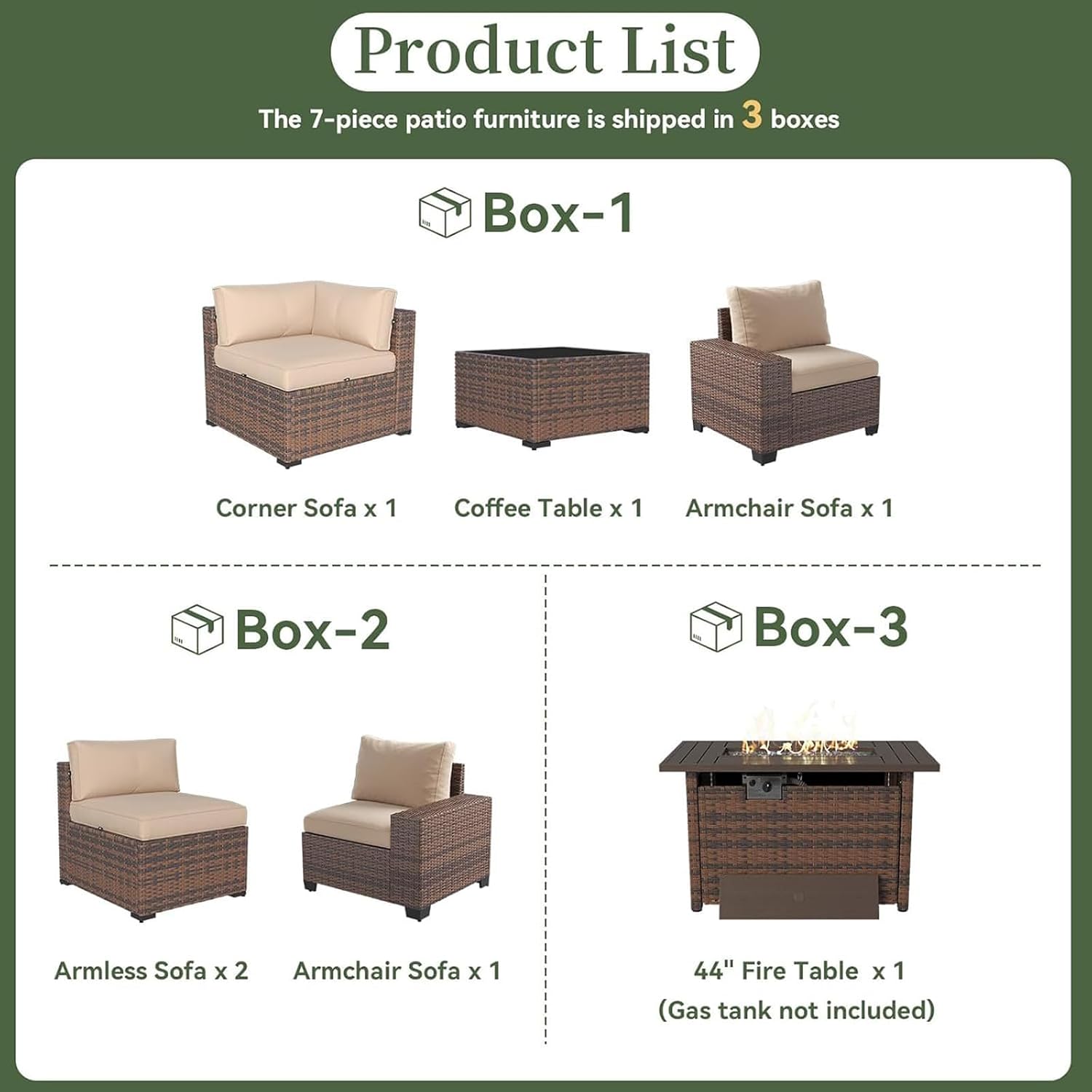 Conjunto de Móveis para Pátio  - Outdoor Furniture With Fire Pit avaliação e preço