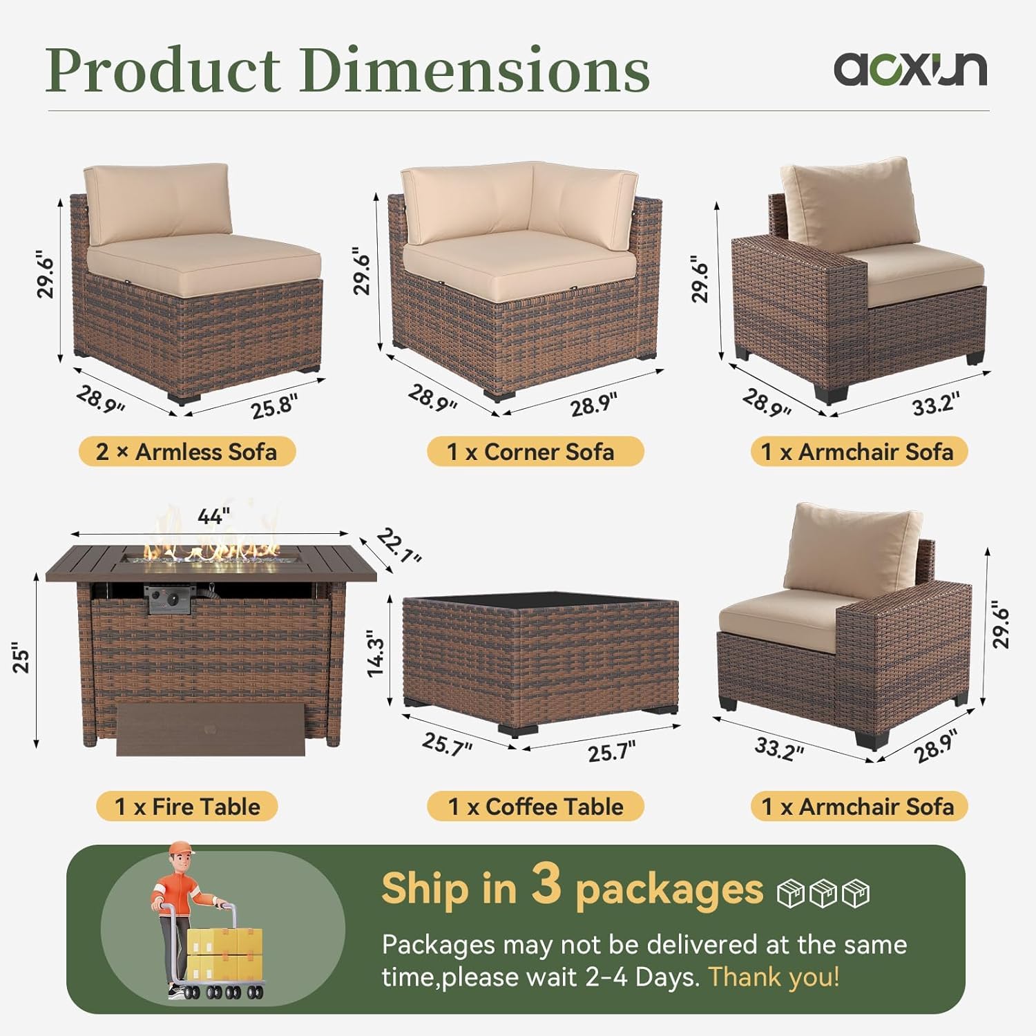 Conjunto de Móveis para Pátio  - Outdoor Furniture With Fire Pit avaliação e preço