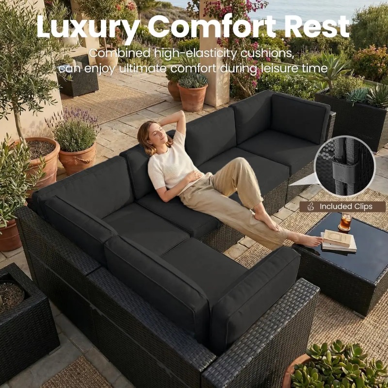 Conjunto de Sofá Seccional de  - Outdoor Furniture With Fire Pit avaliação e preço