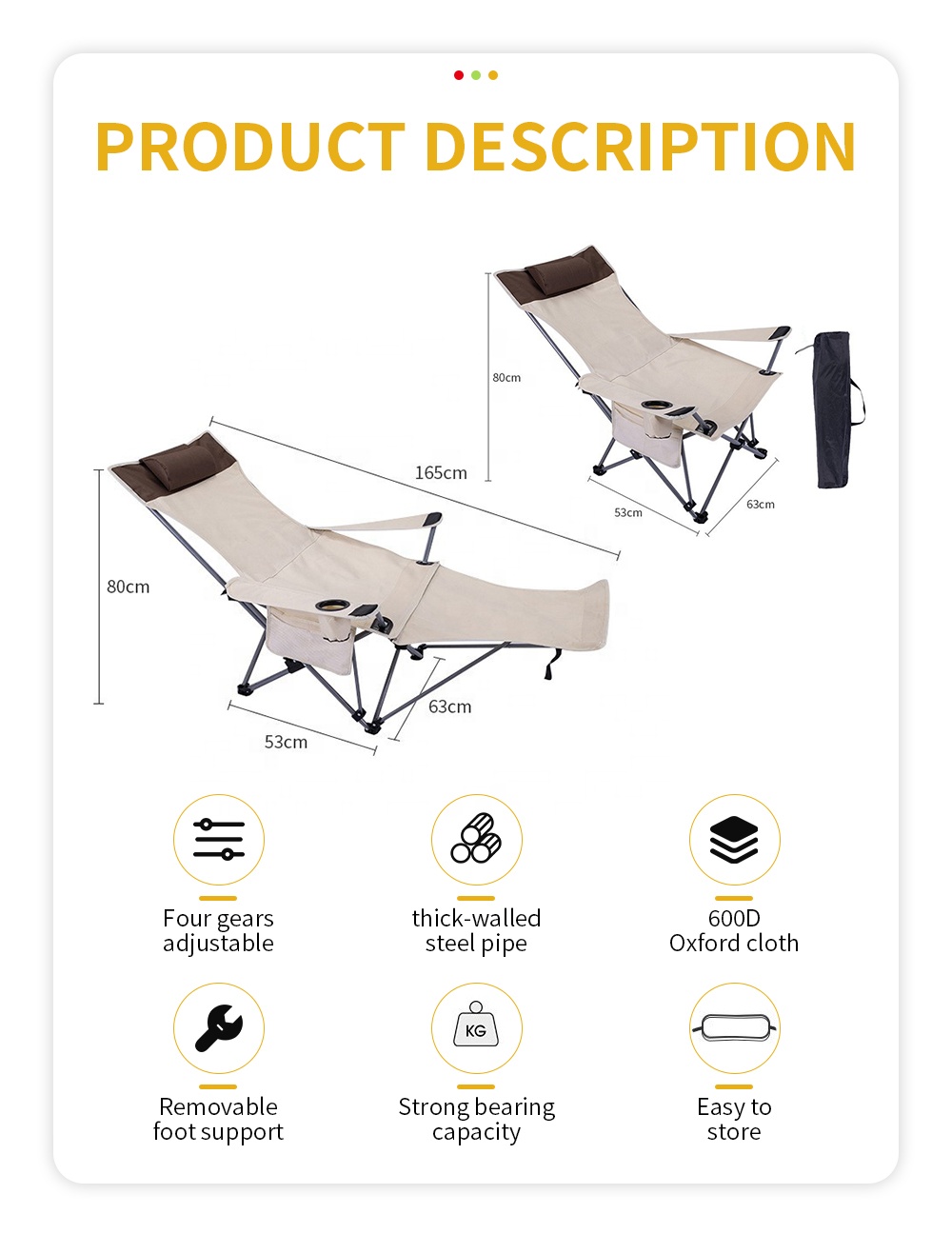 Cadeira Reclinável Portátil e  - Outdoor Furniture For Patio avaliação e preço