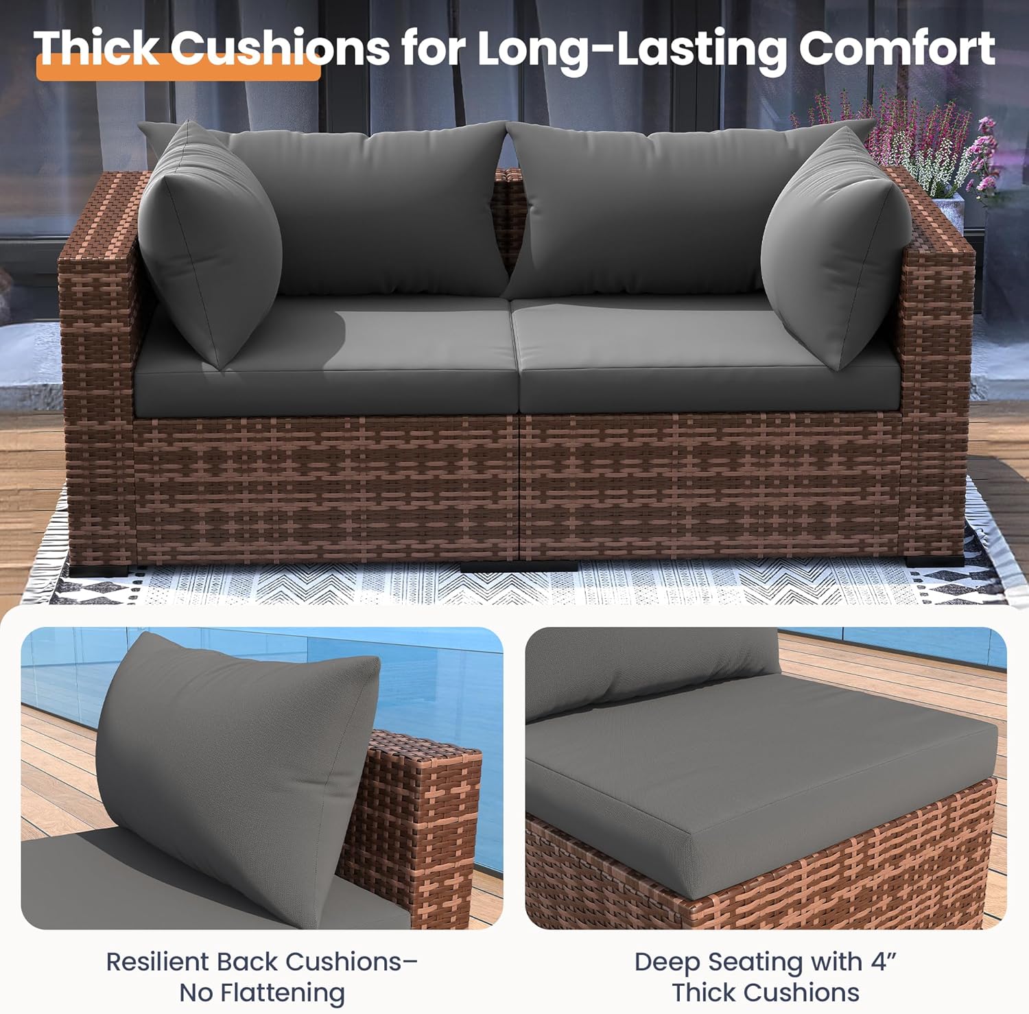 Conjunto de Sofá Seccional par - Outdoor Furniture With Fire Pit avaliação e preço