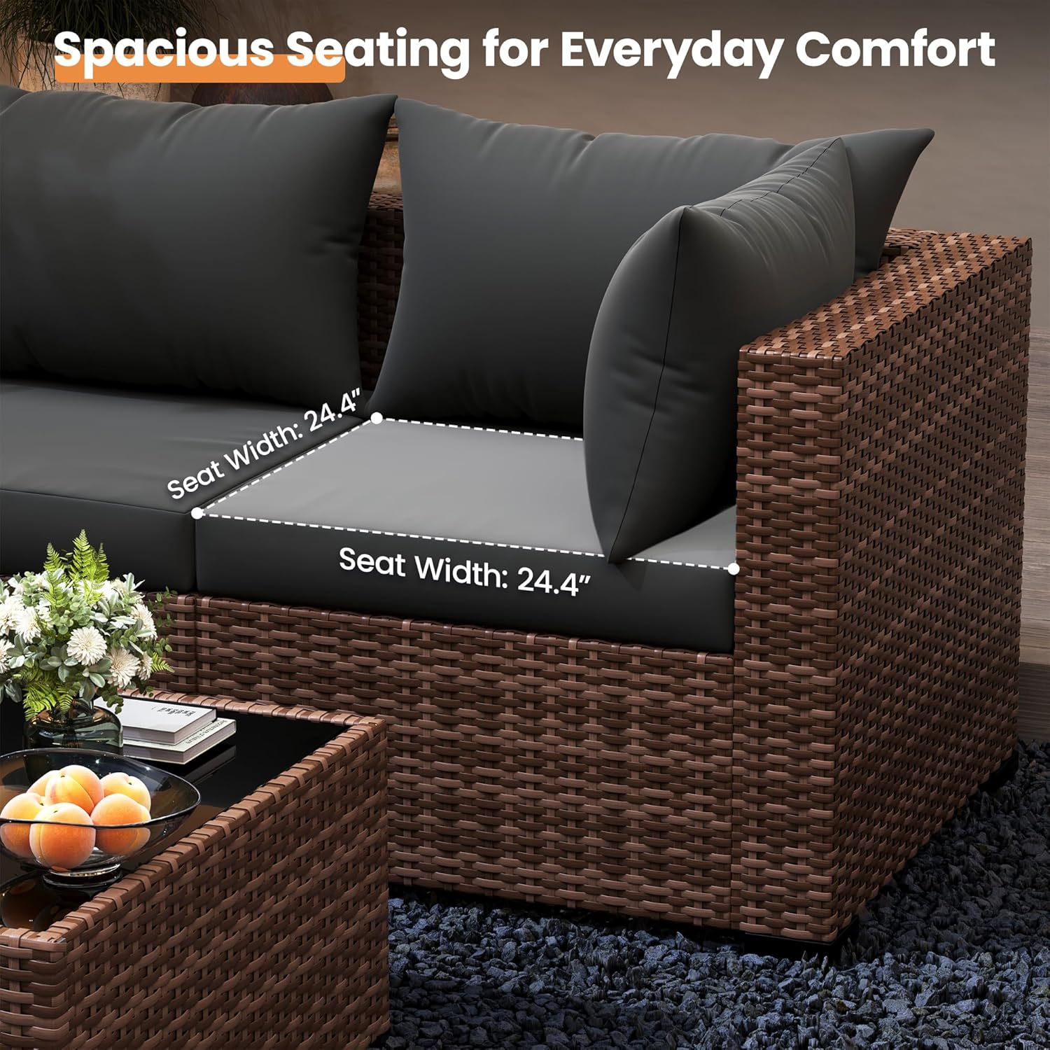 Conjunto de Sofá Seccional par - Outdoor Furniture With Fire Pit avaliação e preço