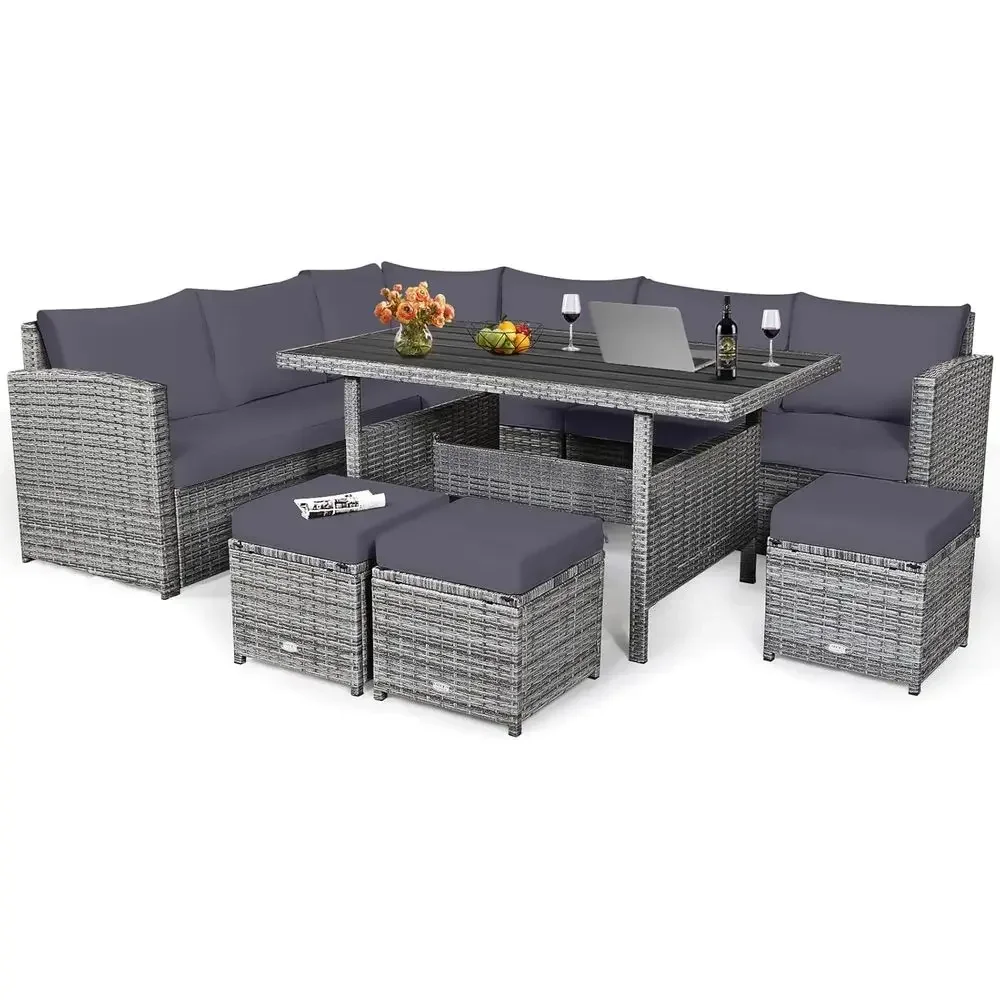 Conjunto de Móveis de Rattan C - Outdoor Furniture Dining Set avaliação e preço
