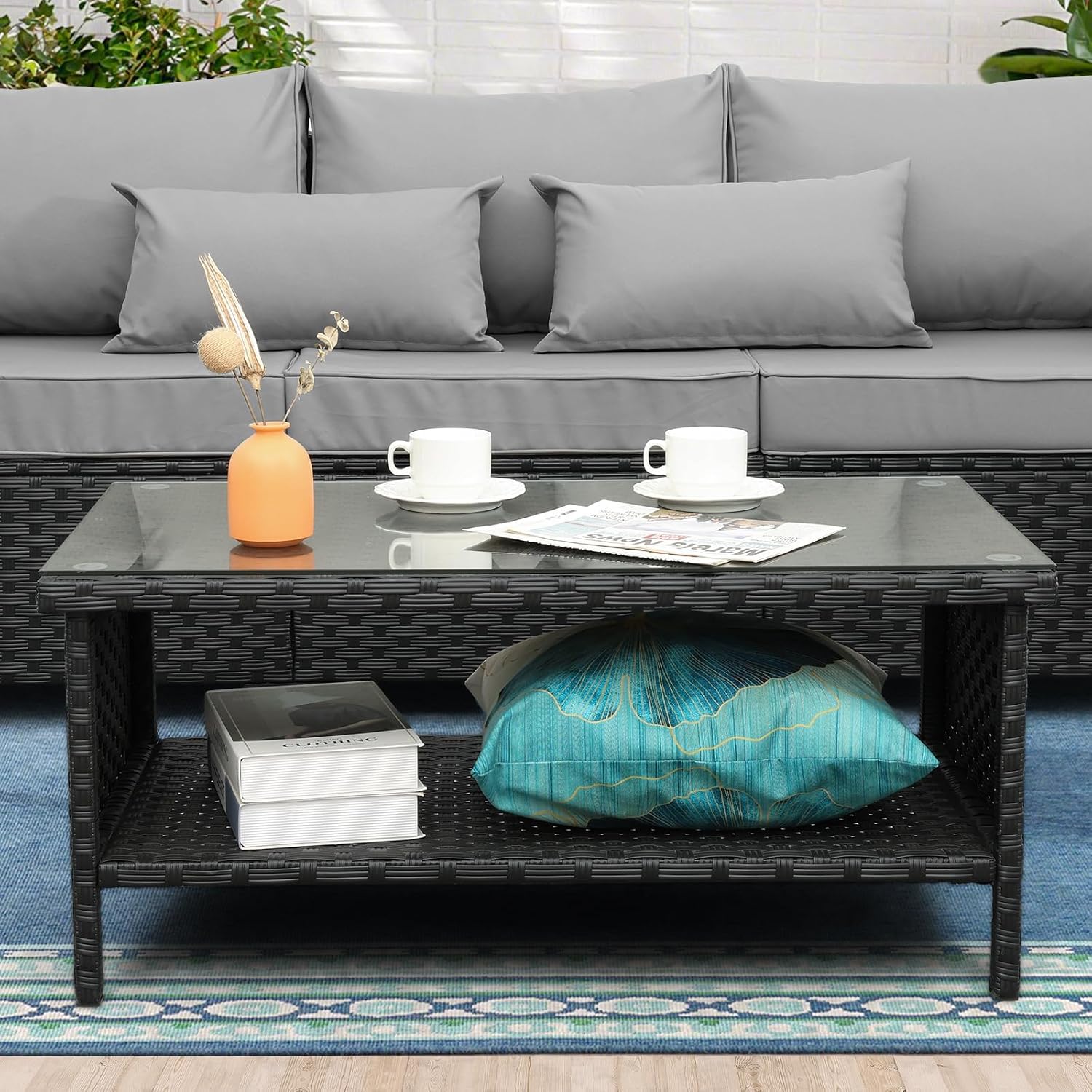 Mesa de Café de Vime para Exte - Outdoor Furniture With Storage avaliação e preço