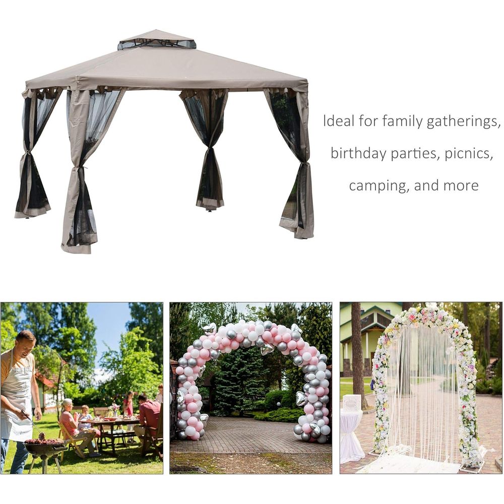 Gazebo para pátio de 9,6' x 9, - Outdoor Furniture For Patio avaliação e preço