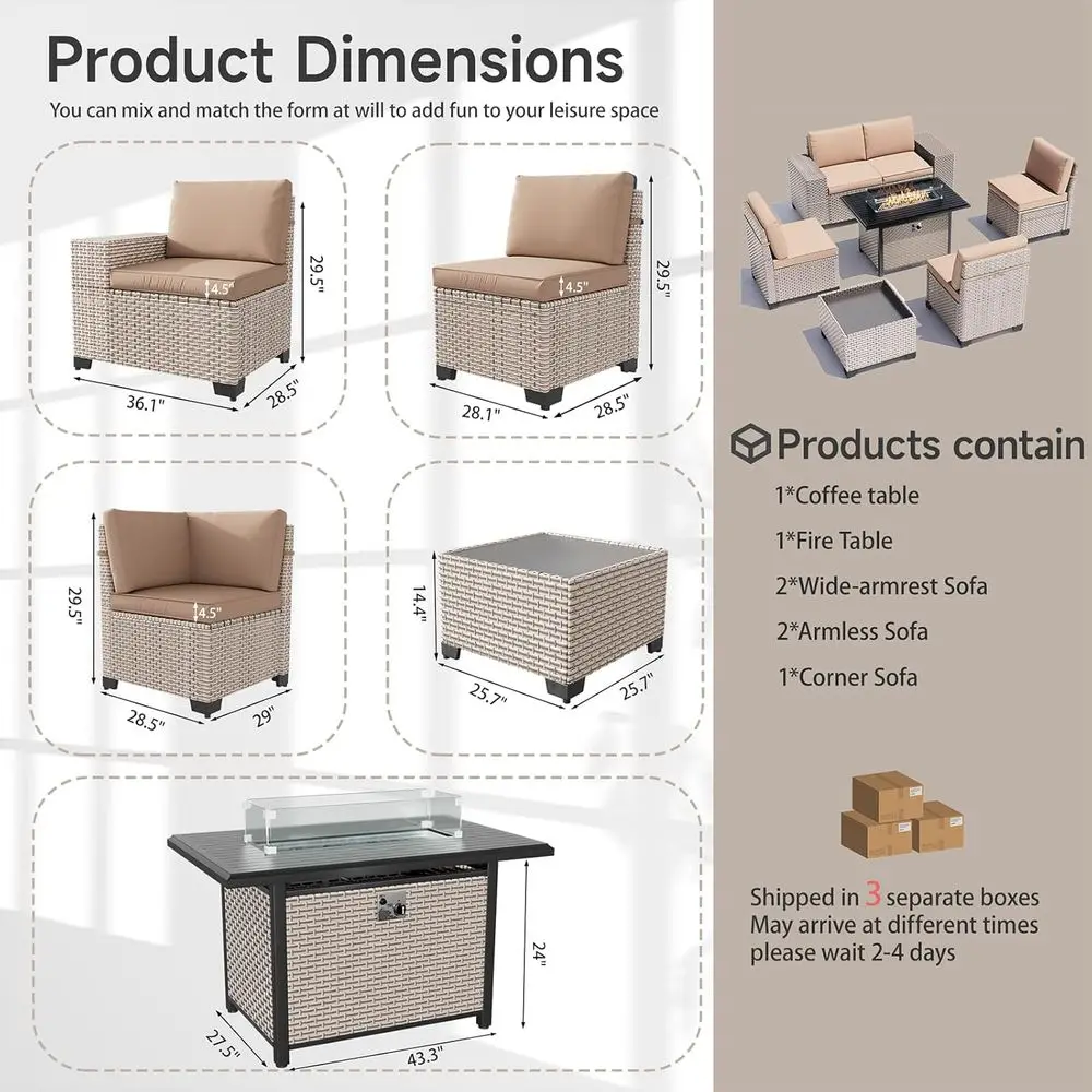 Conjunto de Móveis para Pátio  - Outdoor Furniture With Fire Pit avaliação e preço