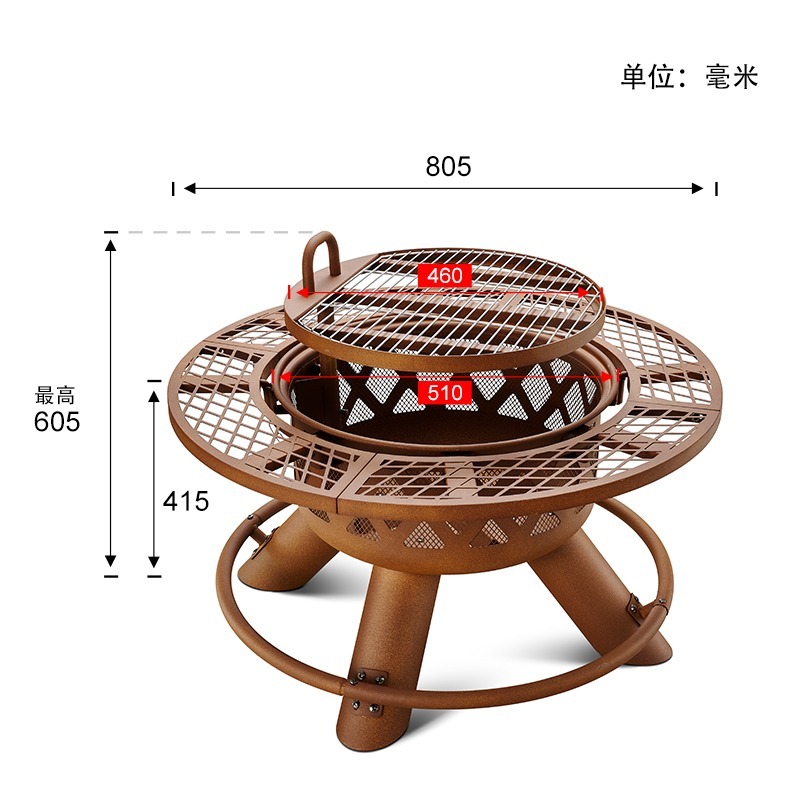 Conjunto de Churrasqueira e Me - Outdoor Furniture With Fire Pit avaliação e preço