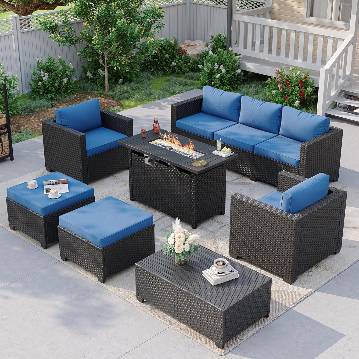Sofá Seccional Azul Marinho pa - Outdoor Furniture With Fire Pit avaliação e preço