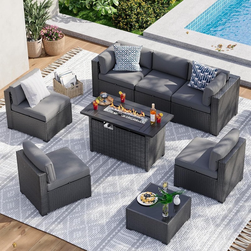 Conjunto de Móveis para Pátio  - Outdoor Furniture With Fire Pit avaliação e preço