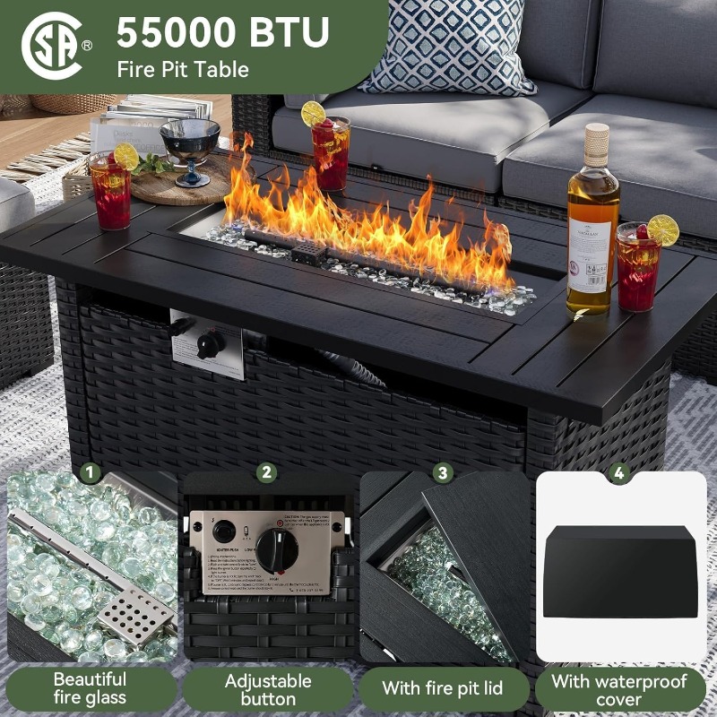 Conjunto de Móveis para Pátio  - Outdoor Furniture With Fire Pit avaliação e preço