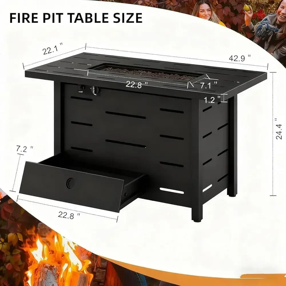 Conjunto de Móveis de Vime par - Outdoor Furniture With Fire Pit avaliação e preço